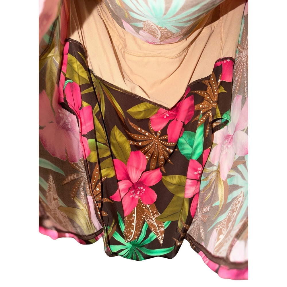 Islander Tropical Floral Swim‎ Dress Size 16 Pink Hawaiian Swimdress - Picture 7 of 11
